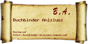 Buchbinder Aniziusz névjegykártya